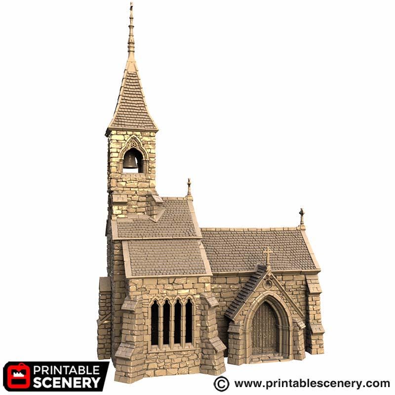 Medieval Castle Church Terrain, 32mm Fantasy Cathedral, Multi Level Tabletop Building, Playable Interior Gothic Scenery