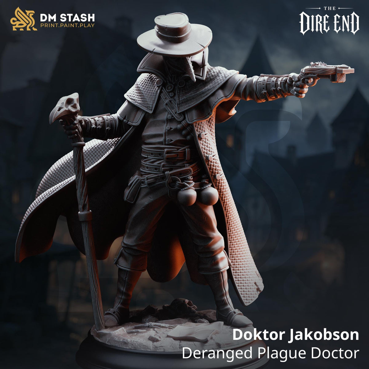 Grimdark Plague Campaign Miniature Collection | 21 Resin Minis Bust & Village Terrain Set | Unpainted Dark Fantasy RPG Bundle | DnD Knights