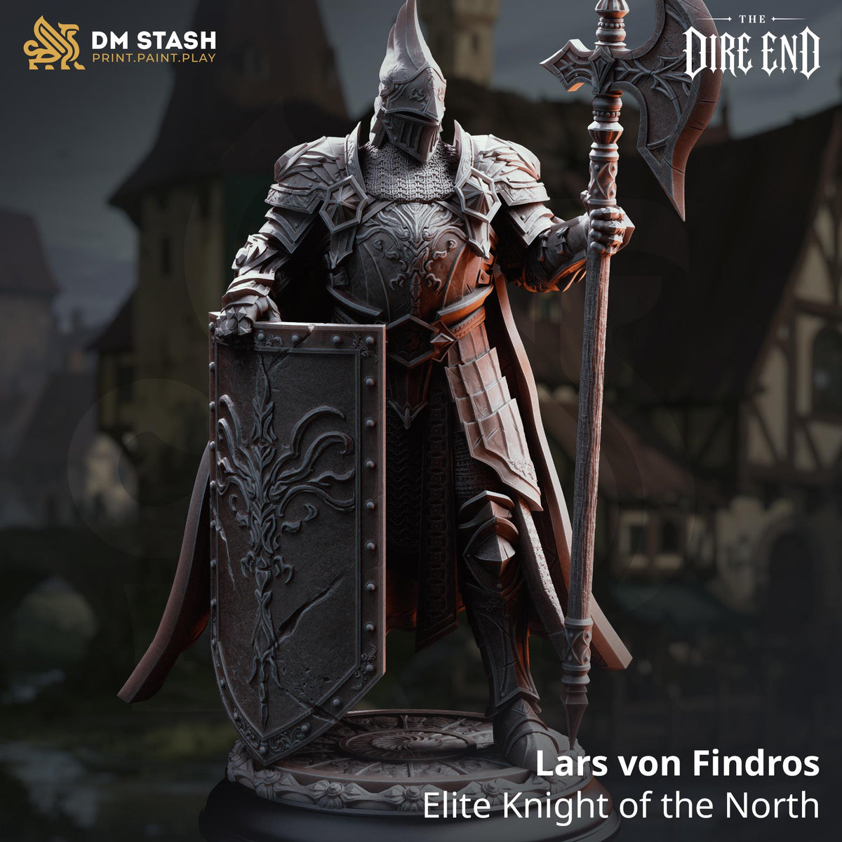 Grimdark Plague Campaign Miniature Collection | 21 Resin Minis Bust & Village Terrain Set | Unpainted Dark Fantasy RPG Bundle | DnD Knights