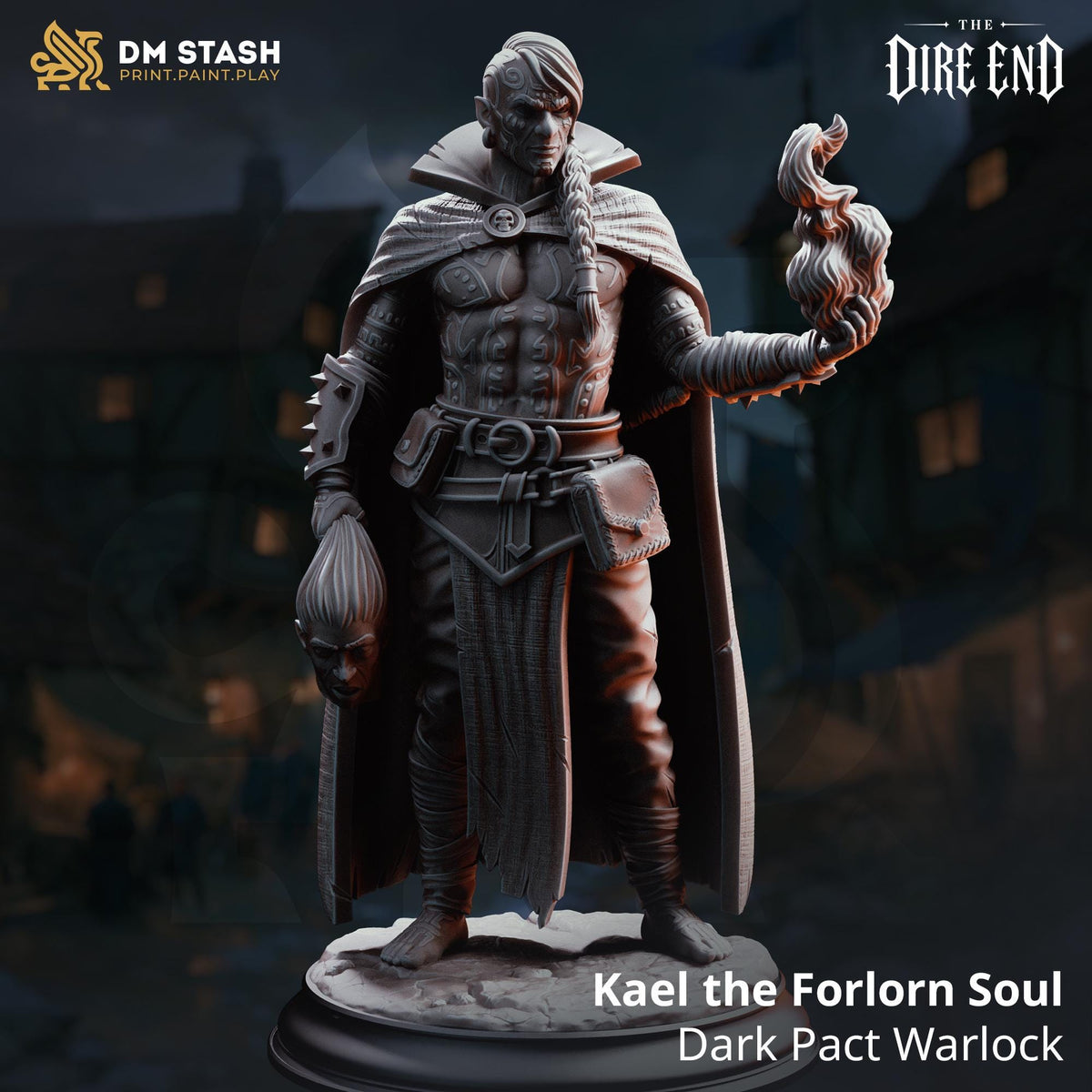 Grimdark Plague Campaign Miniature Collection | 21 Resin Minis Bust & Village Terrain Set | Unpainted Dark Fantasy RPG Bundle | DnD Knights