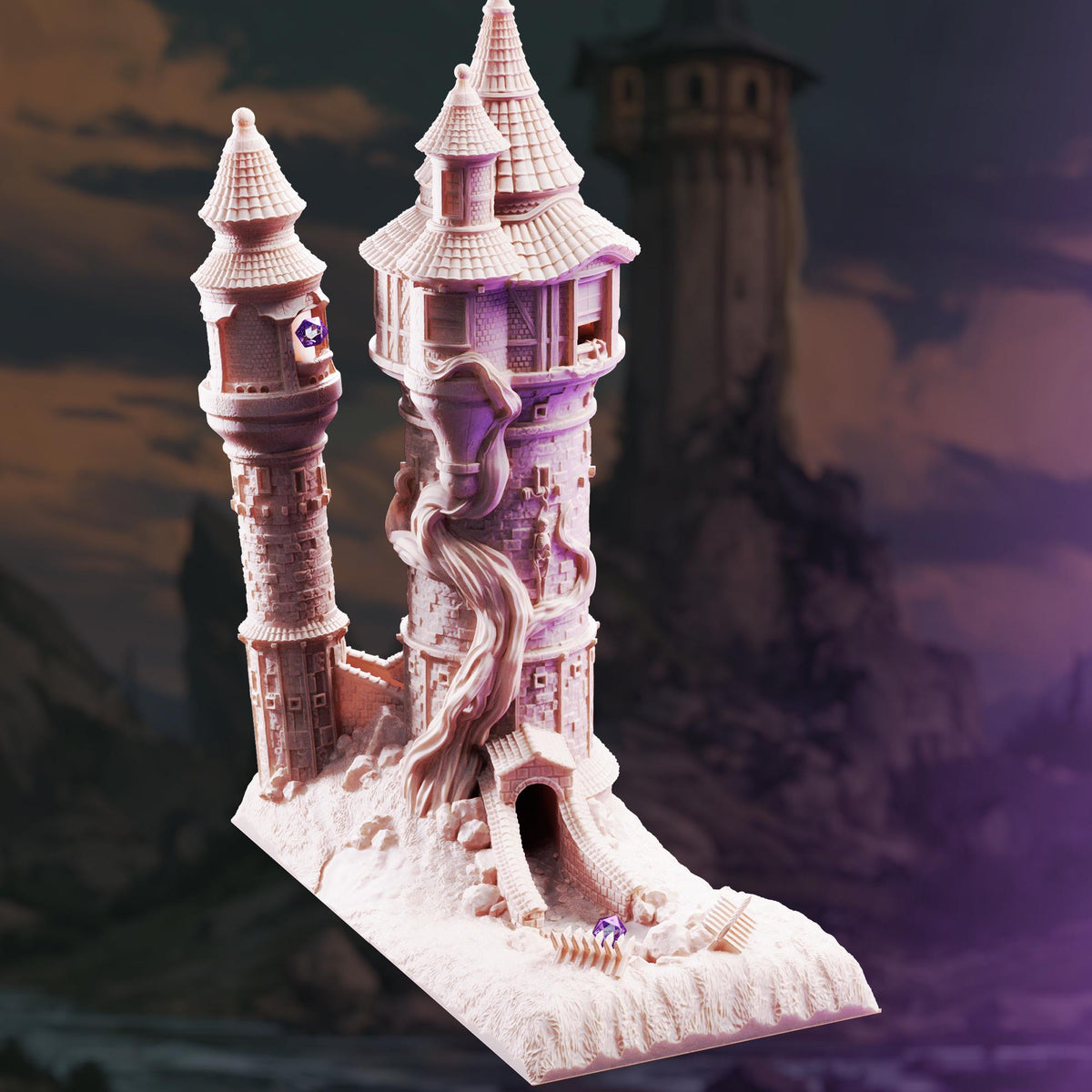 Cursed Princess Dice Tower Terrain, 32mm Gothic Fantasy Castle, Playable Tabletop Scenery, Haunted Fairytale Building