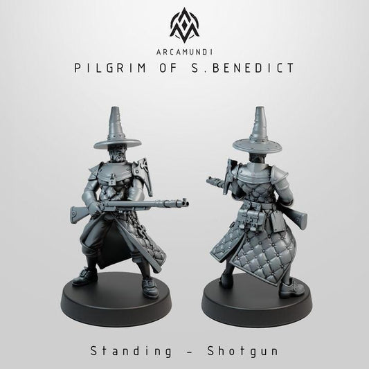 Raven Pilgrim Miniature, 28mm 32mm Resin Gothic Priest, Dark Fantasy Trench Warrior, Tabletop Character