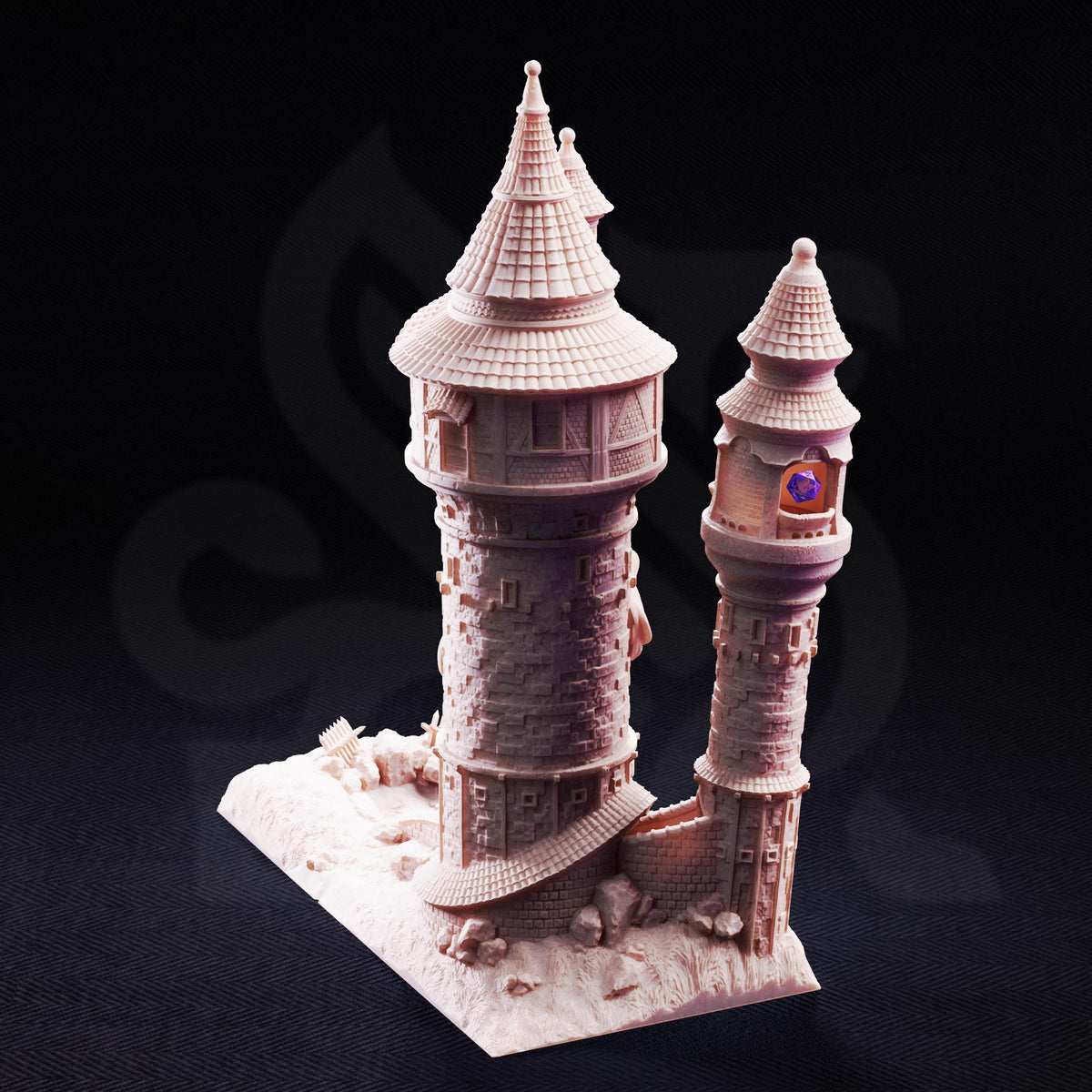 Cursed Princess Dice Tower Terrain, 32mm Gothic Fantasy Castle, Playable Tabletop Scenery, Haunted Fairytale Building