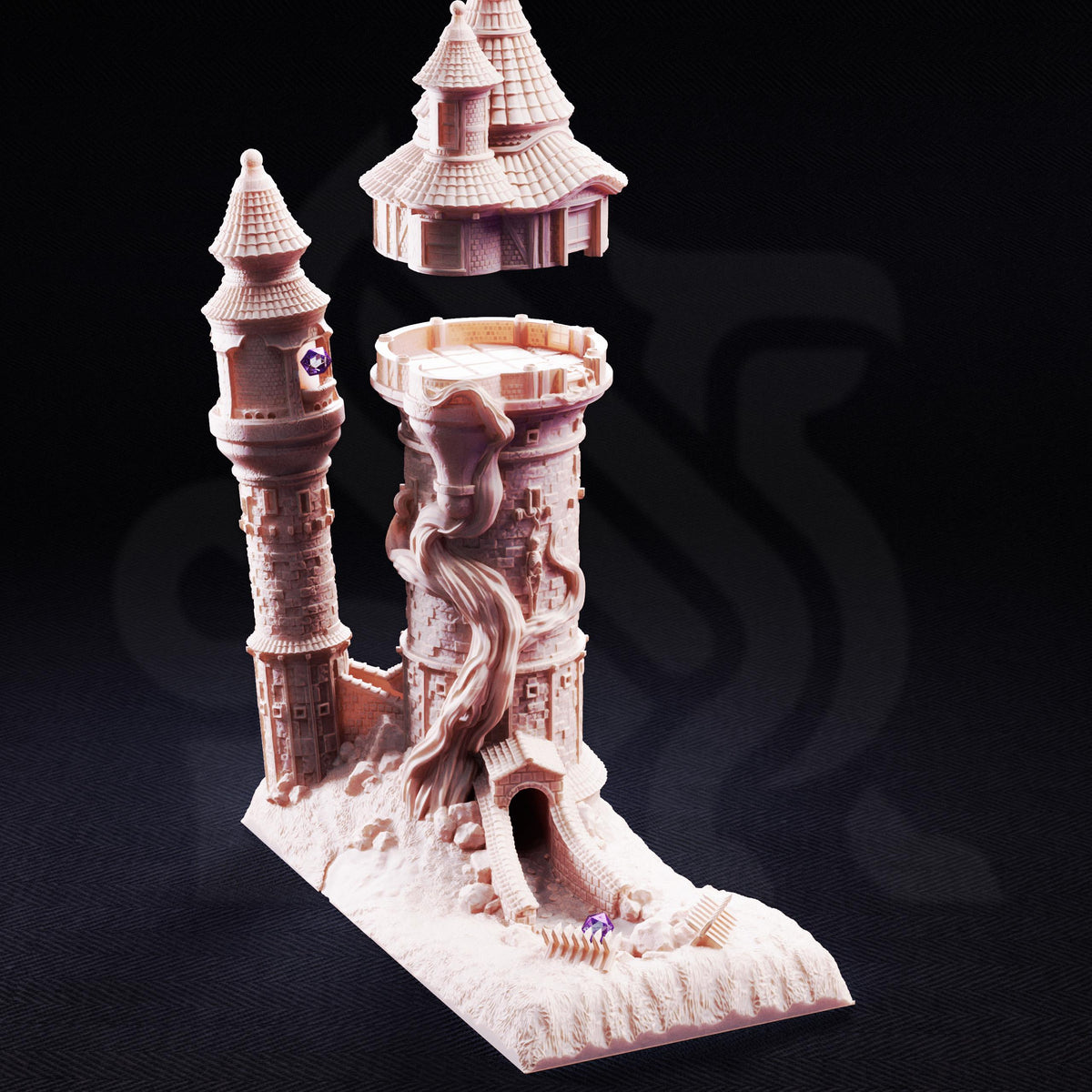 Cursed Princess Dice Tower Terrain, 32mm Gothic Fantasy Castle, Playable Tabletop Scenery, Haunted Fairytale Building