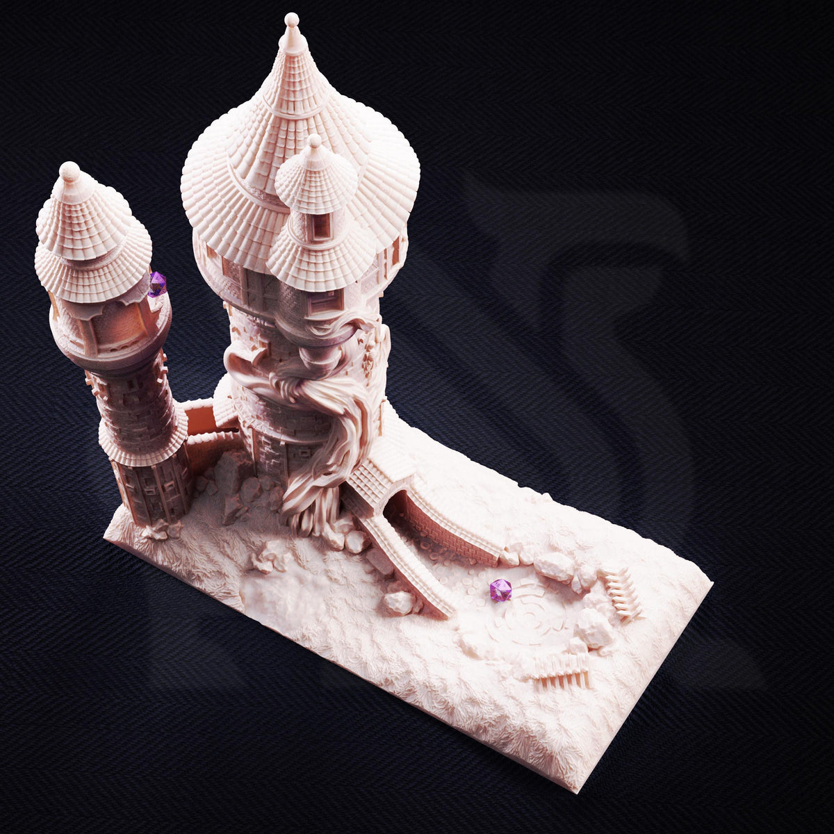 Cursed Princess Dice Tower Terrain, 32mm Gothic Fantasy Castle, Playable Tabletop Scenery, Haunted Fairytale Building